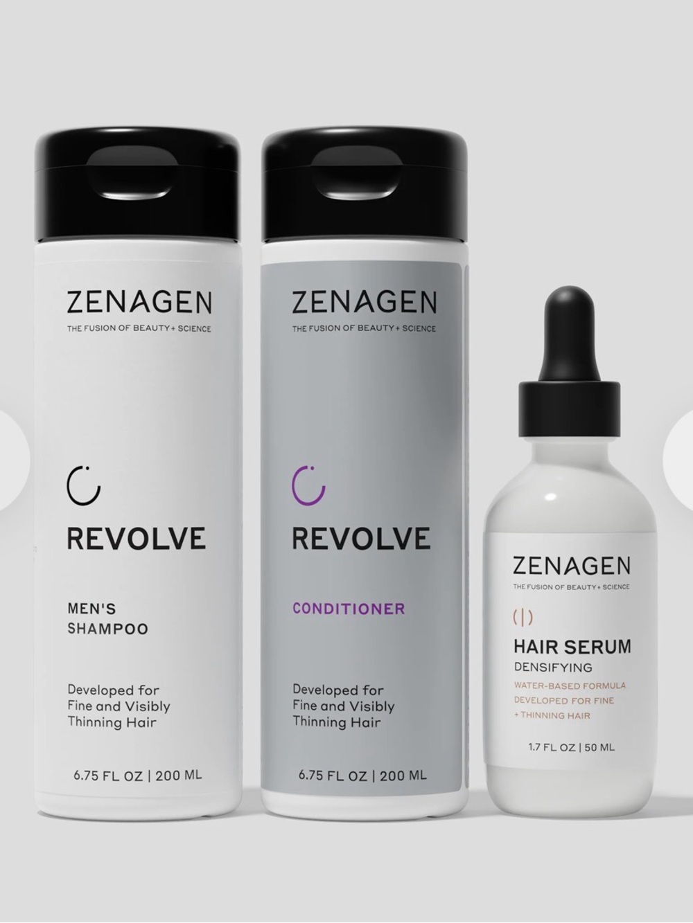 Zenagen REVOLVE Men's Essential Trio Kit + Repairacle Strengthening Conditioner